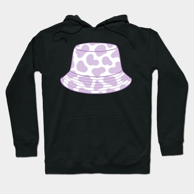 Pastel purple cow print bucket hat Hoodie by Nikamii